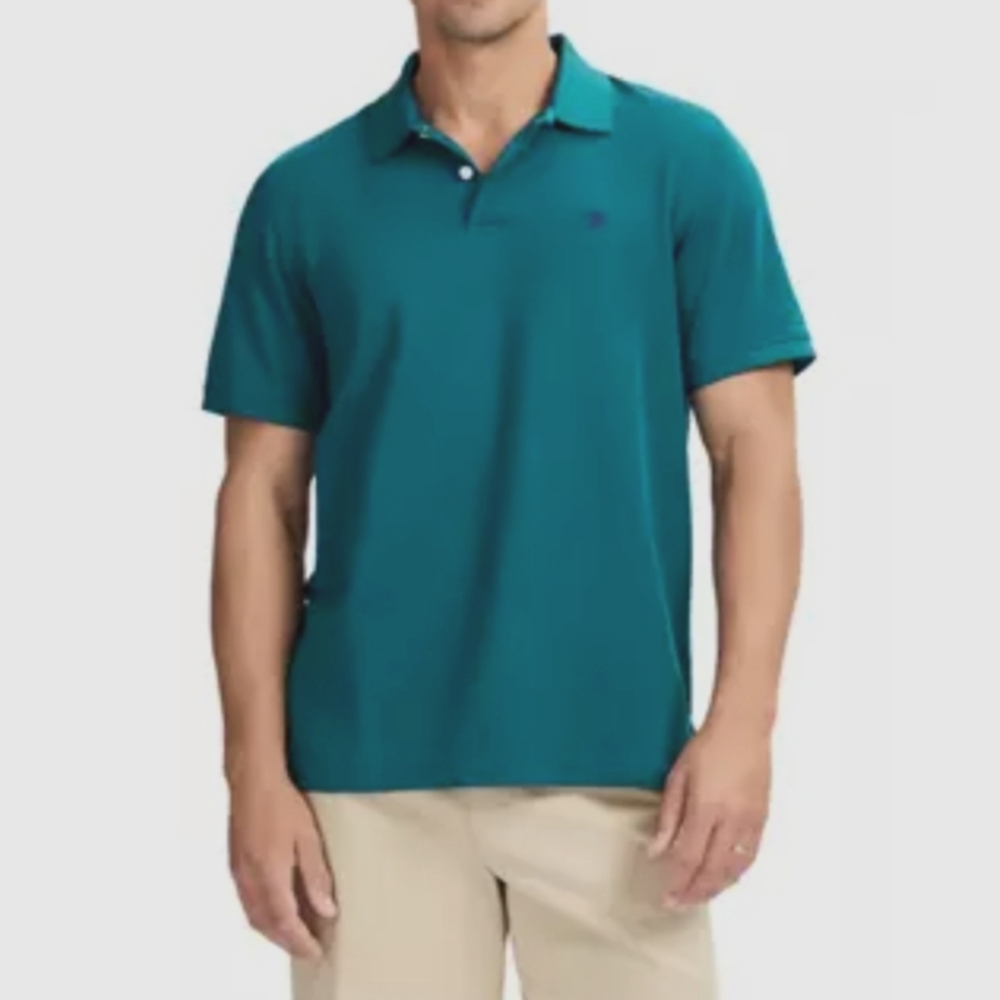 IZOD Men's Short Sleeve Interlock Polo Shirt Size M